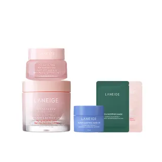 【LANEIGE 蘭芝】粉澎潤臉眼澎澎組(晚安面膜60ml+眼膜20g)