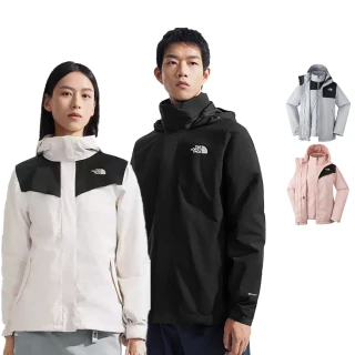 【The North Face 官方旗艦】男女款防水透氣保暖連帽三合一外套-鋪棉/抓絨內裡(多款任選)