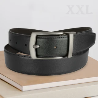 【CH-BELT 銓丞皮帶】男加長皮帶 加大腰XXL 針扣夾座 男休閒皮帶(黑/咖XXL)