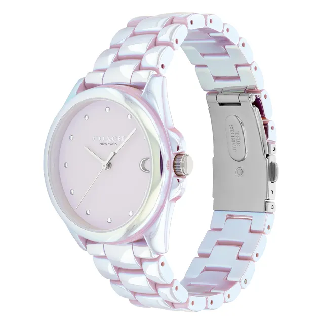 【COACH】官方授權經銷商 優雅質感珠光陶瓷石英錶-36mm/2色可選 雙11 送禮(14504390/14504391)