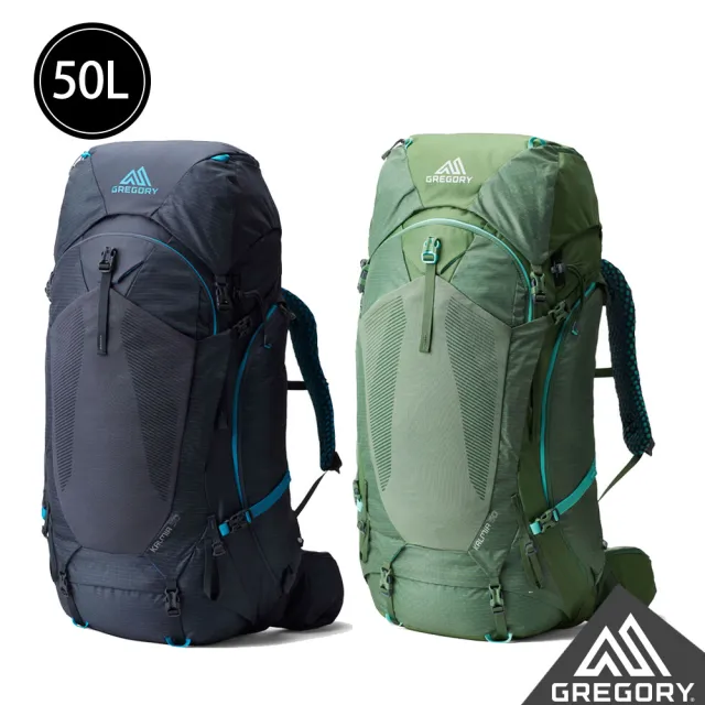 【Gregory官方直營】女 50L KALMIA 登山背包 S/M 夏至藍 欖綠色(附雨罩 負重包 多日包 登山包)