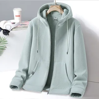 【LANNI 藍尼】★男女同款搖粒絨保暖外套(男外套/女外套/連帽外套/素色/日系)