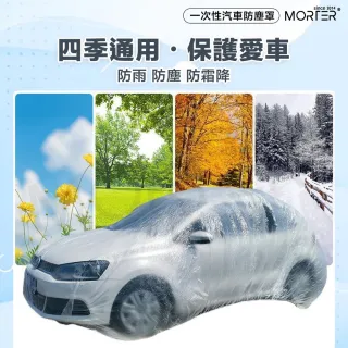 【MorTer】一次性汽車車罩-XL號 480x750cm(透明車罩 汽車車罩 簡易車罩 PE薄膜加厚 透明車衣 汽車防塵套)