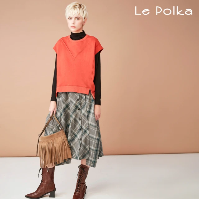 Le Polka 個性異素材拼接襯衫-女好評推薦