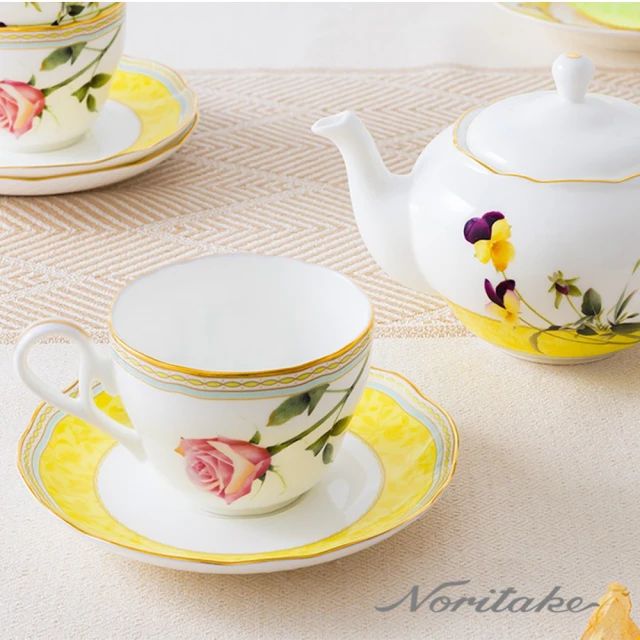 NORITAKE 法式風情金邊骨瓷-日光香頌下午茶 單客咖啡杯(新品上市 原廠禮盒)