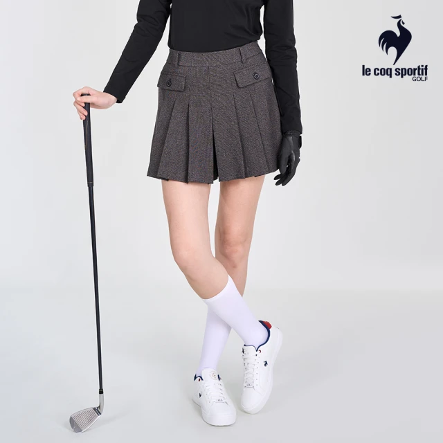 LE COQ SPORTIF 公雞 高爾夫系列 女款灰色口袋造型女短褲QLU8R902