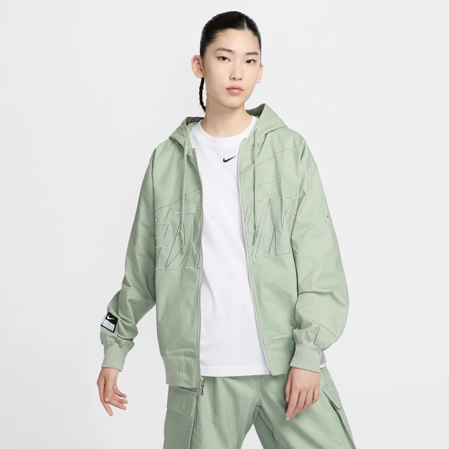 NIKE 耐吉 外套 女款 運動連帽外套 風衣外套 寬鬆版型 AS W NSW OS JKT DANCE 綠 FV7775-370