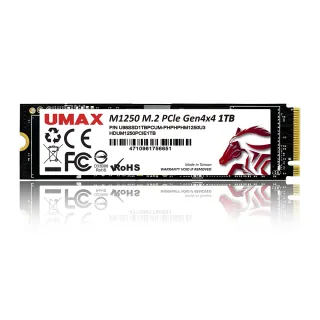 【UMAX】M1250 1T M.2 2280 PCIe 固態硬碟