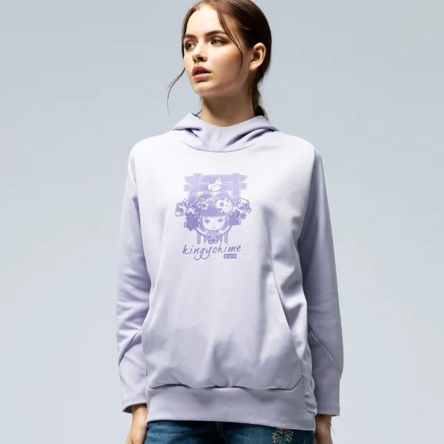 【BLUE WAY】女裝 金魚姬鳥居日式LOGO連帽 長袖 上衣-地藏小王