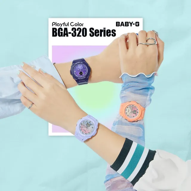 【CASIO 卡西歐】BABY-G活力清新雙顯錶(BGA-320-4A1)