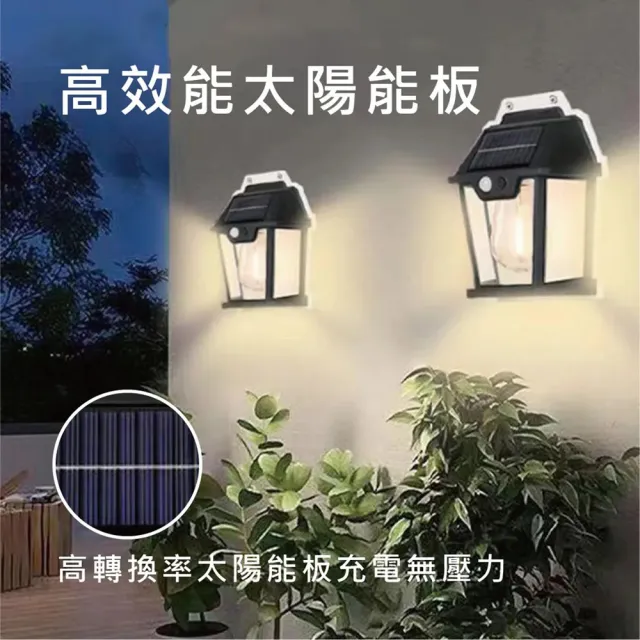 【EDSDS】復古太陽能壁燈/感應燈 室內戶外小夜燈(自動偵測感應/IP66防水)