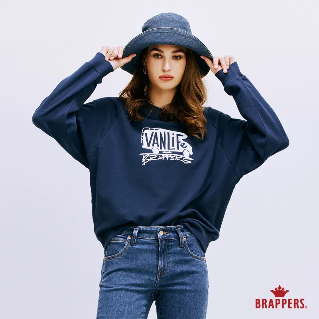 【BRAPPERS】女款 悠活露營車印花圓領T(夜藍)