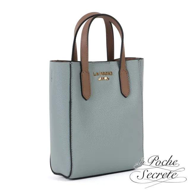 【La Poche Secrete】雙11 買一送一 送環保購物袋 簡約真皮2WAY斜側背包(真皮包包 多色任選)