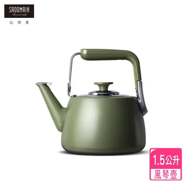 【SADOMAIN 仙德曼】正304#不鏽鋼露營風琴壺1.5L(附收納網袋/露營/水壺/風琴壺)
