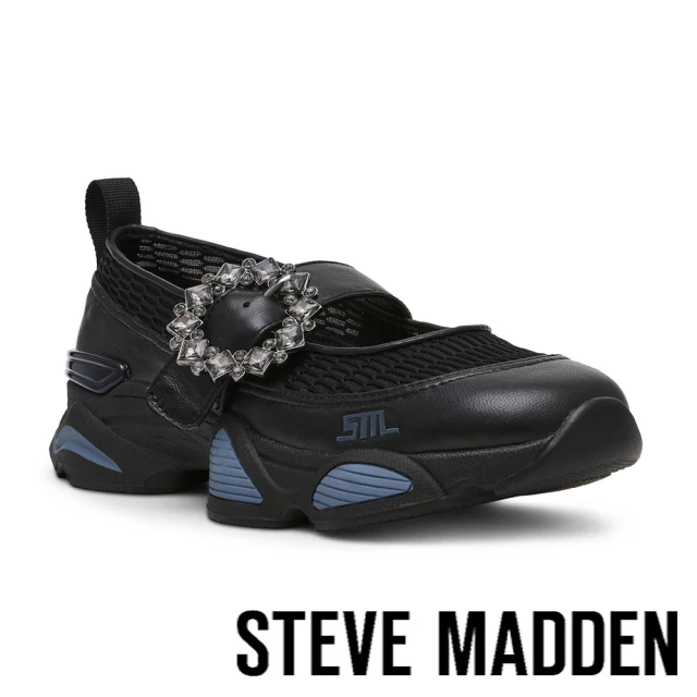 steve madden STUNT 亮鑽扣飾休閒瑪莉珍鞋(黑色)