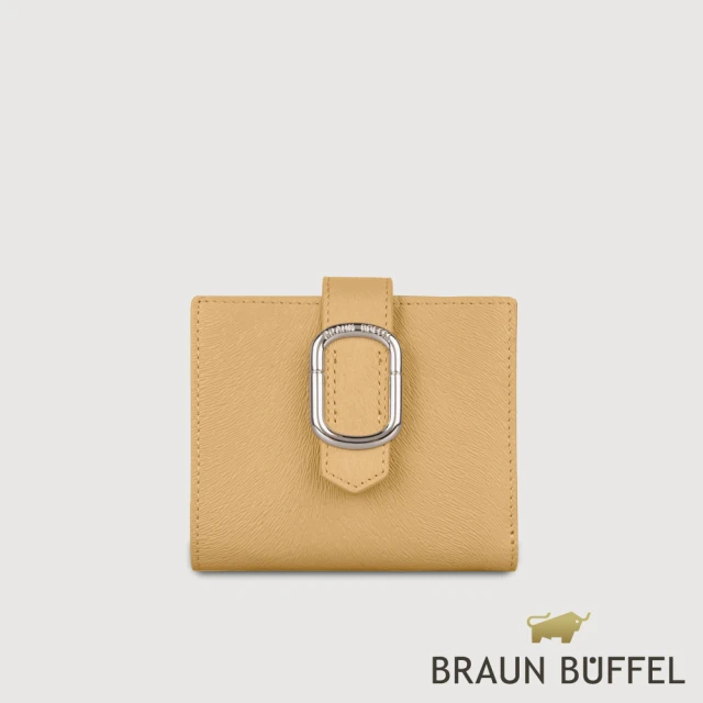 BRAUN BUFFEL 德國小金牛 台灣總代理 瑟魯爾-A 6卡兩折短夾-淺棕色(BF845-404-CR)