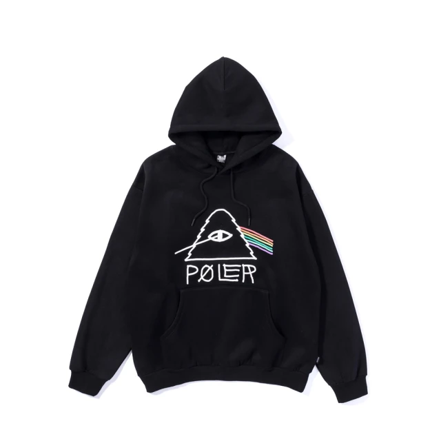 POLER STUFF 日本限定 PSYCHEDELIC HOOD 山型眼彩虹經典帽T(黑)