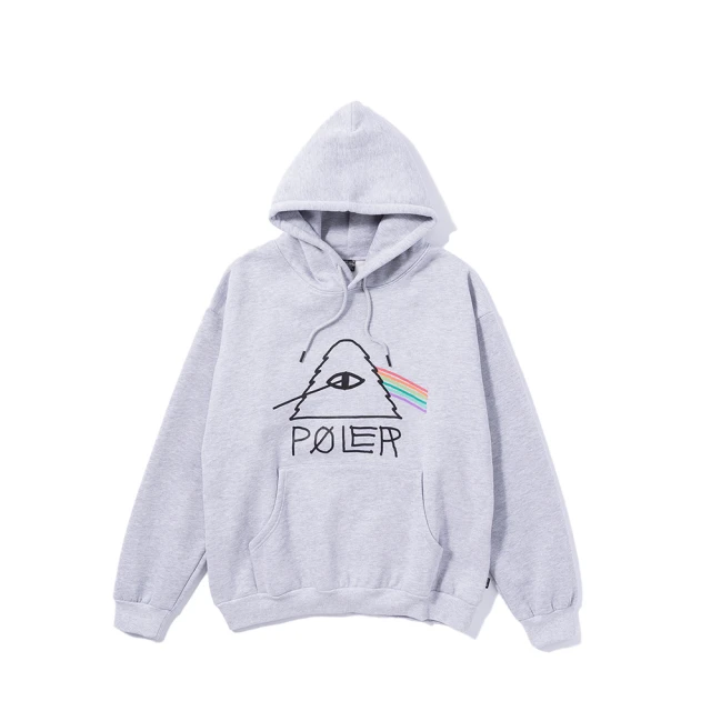 POLER STUFF 日本限定 PSYCHEDELIC HOOD 山型眼彩虹經典帽T(灰)