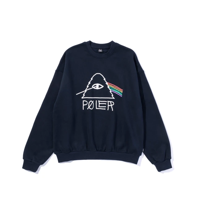 POLER STUFF 日本限定 PSYCHEDELIC CREW 山型眼彩虹經典大學T(藍)