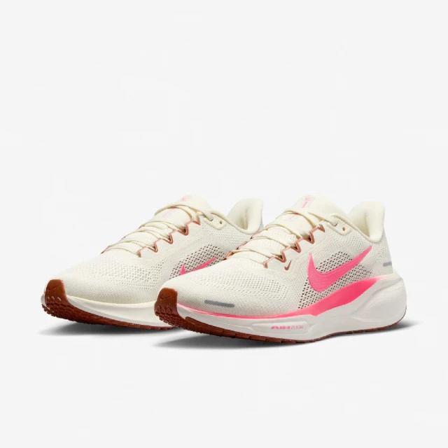 NIKE 耐吉 慢跑鞋 Wmns Air Zoom Pegasus 41 女鞋 米白 粉紅 小飛馬 氣墊 運動鞋(FD2723-107)