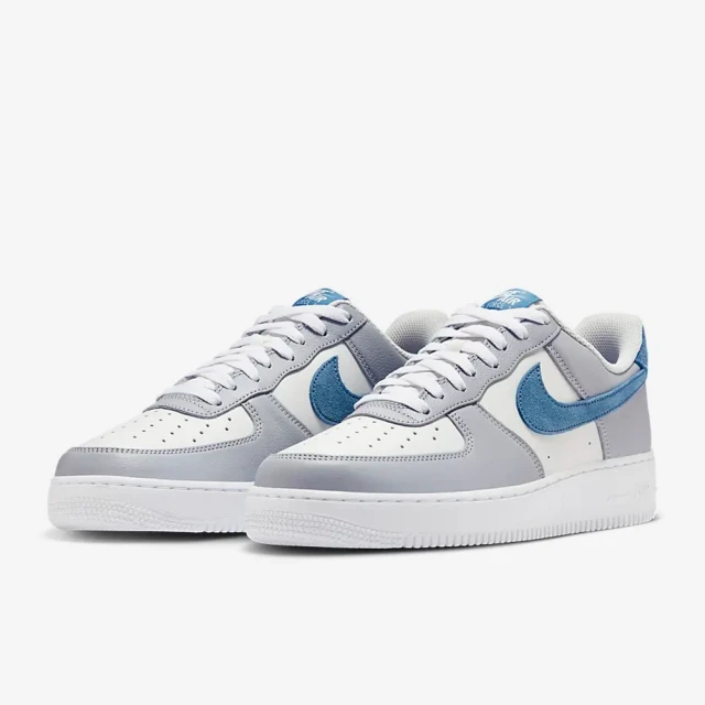 NIKE 耐吉 運動鞋 休閒鞋 男鞋 AIR FORCE 1 07 LV8 灰 白 藍 麂皮 皮革(HV1795141)