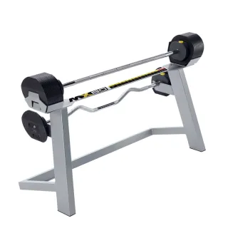 【BH歐洲百年品牌】MX80 可調式槓鈴與W曲槓替換組合-36.4KG(含槓架)