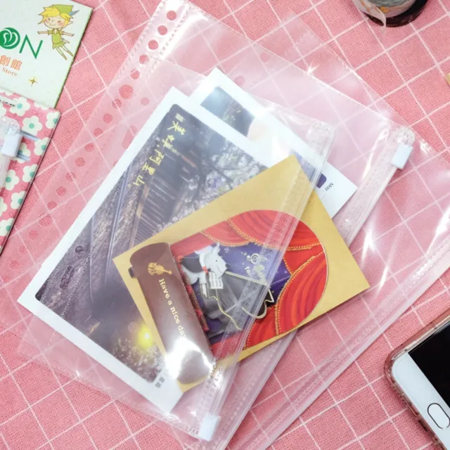 【SEASON 四季紙品禮品】環保手冊夾鏈袋A6 6孔 3入(萬用手冊夾鏈袋 SA3204-01)
