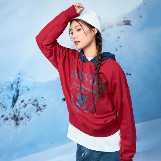 【MAJOR MADE】破損感CRYSTAL撞色美式帽T(帽T/字母T/長袖)