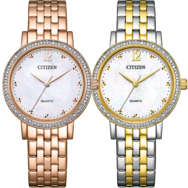 CITIZEN 星辰 LADYS 璀璨水晶 時尚石英女錶 31.2MM(EL3108-53D/EL3104-54D)