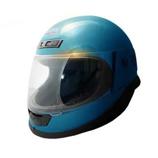 【iMini】經典素色全罩式 水晶藍 舒適 透氣(安全帽│騎士用品│內襯│鏡片│多色│抗UV│GOGORO│ISO認證)