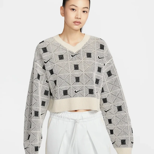 NIKE 耐吉 針織 毛衣 保暖 長袖上衣 女款 AS W NSW NOC ENG SWEATER 灰色(FV7802110)