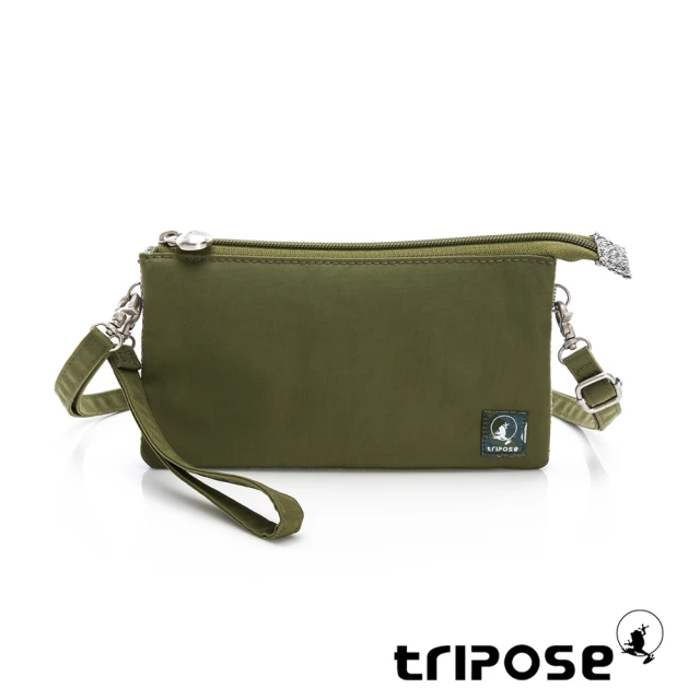 tripose 漫遊系列岩紋簡約微旅手拿/側肩包(抹茶綠)