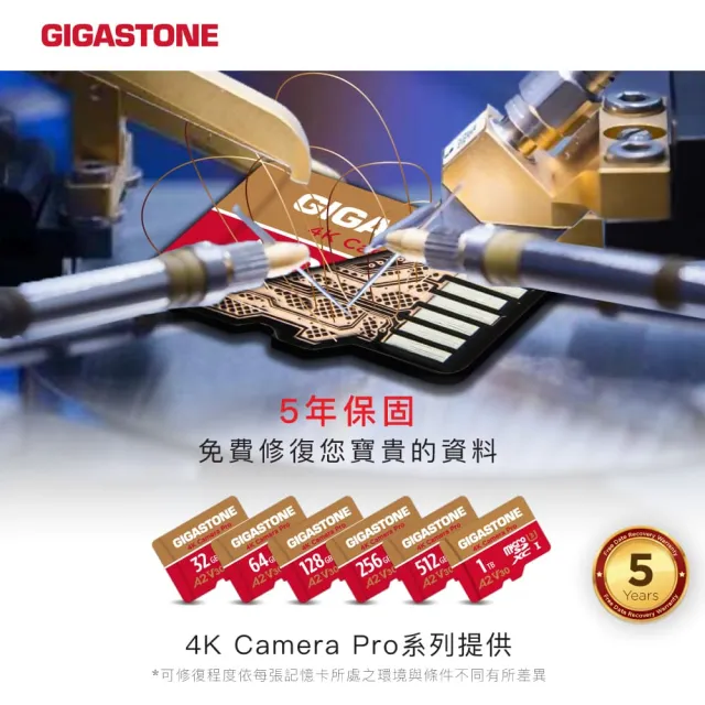 【GIGASTONE 立達】4K Camera Pro microSDXC UHS-Ⅰ U3 A2V30 64GB攝影高速記憶卡-2入組(支援GoPro)