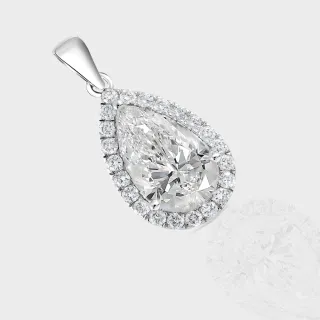 【似曾國際珠寶】現貨出清 IGI 18K白金5克拉 梨型切割項鍊(培育鑽)