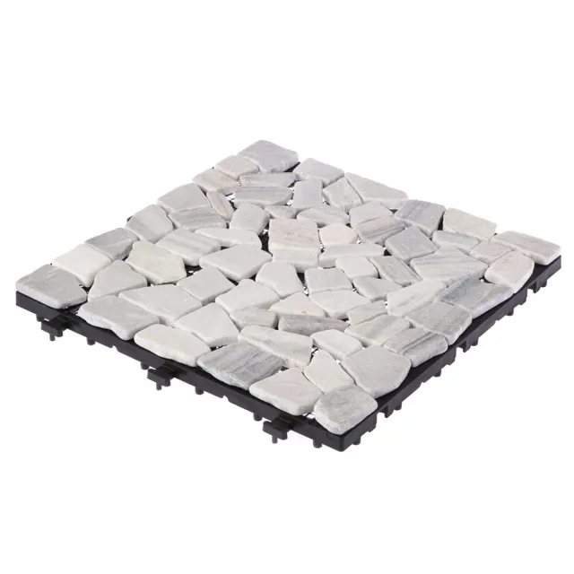 【特力屋】6入組 拼接踏板 灰白大理石 30x30cm