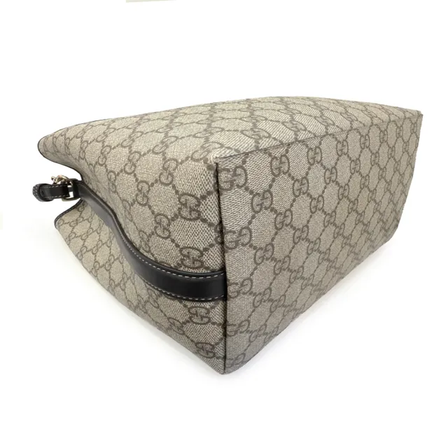 【GUCCI 古馳】815103 經典GG Emblem系列手提斜背兩用水桶包(藍黑色)『entrupy安心購』