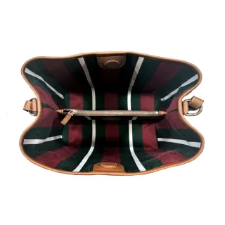 【GUCCI 古馳】815103 經典GG Emblem系列手提斜背兩用水桶包(棕色)