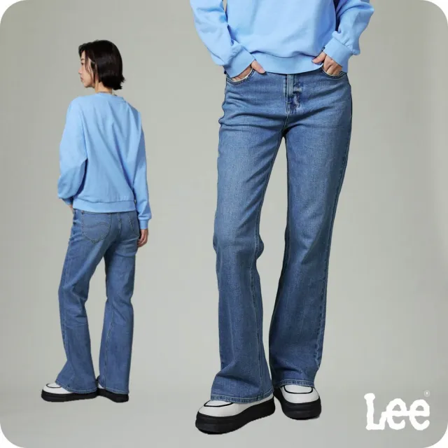 【Lee】女裝 牛仔褲 / 427 高腰標準 喇叭靴型 中淺藍洗水(LB417102046)