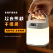 【照亮你】充電式觸控臥室可吊掛小夜燈(帶時鐘功能 三色光 手提 應急照明 餵奶燈 露營燈 兒童 伴睡燈)