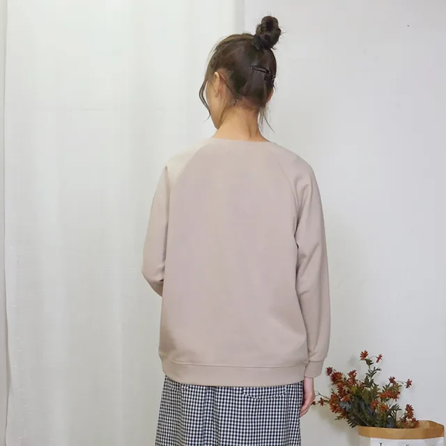 【Hana Mokuba】花木馬日系女裝插肩袖弧形側口袋簡約百搭大學T(T恤)