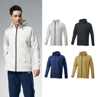 【MIZUNO 美津濃】內刷毛連帽運動風衣外套 防潑水連帽夾克 32TEB558XX （任選一件）(外套)