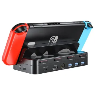 【UNITEK】UNITEK 任天堂Switch配件 G1002C 儲存4張遊戲卡 擴充座 KVM切換器(副廠配件/保固兩年)