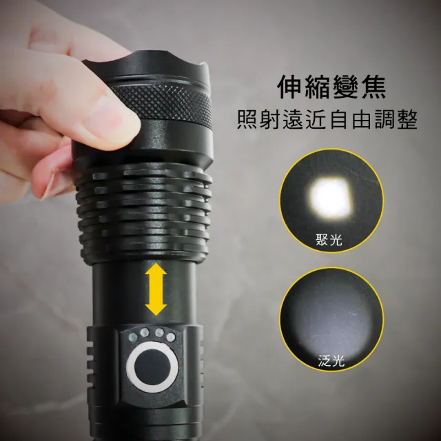 【KINYO】充電式P50高亮度手電筒(登山/露營/地震/停電/強光 LED-665)