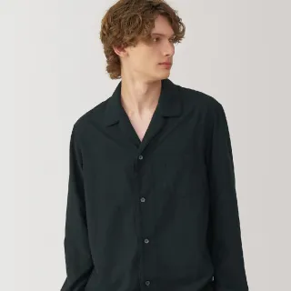 【MUJI 無印良品】男棉手織家居睡衣(黑色)