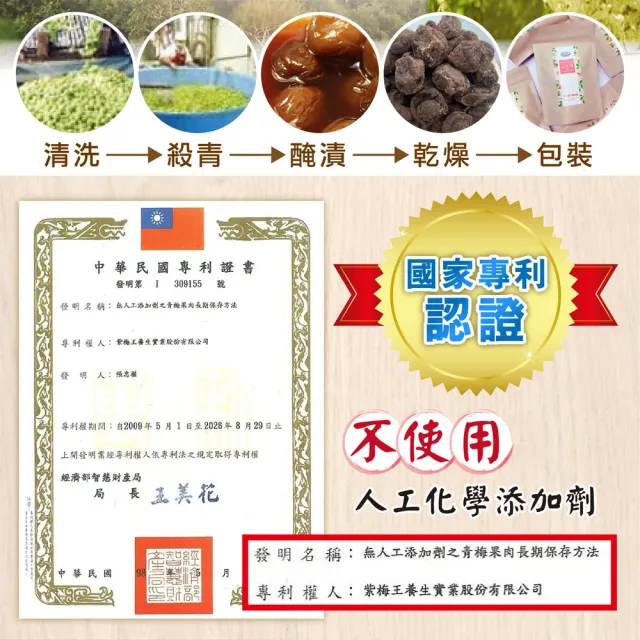 【紫梅王生技】活性酵素梅100gX2包(台灣製造 不含甘味劑 人工色素添加物 自然農法栽種)