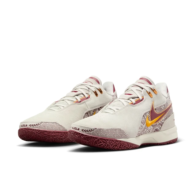 NIKE 耐吉 籃球鞋 男鞋 運動鞋 包覆 緩震 ZM LEBRON NXXT GEN AMPD TYP EP 米白紅 FZ7888-001