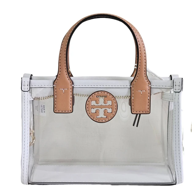 TORY BURCH TB Ella PVC透明迷你手提斜背托特包(透明/贈原廠防塵袋紙袋)