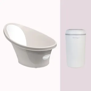 【Shnuggle】月亮澡盆2件組 優惠組合(月亮澡盆+尿布桶)