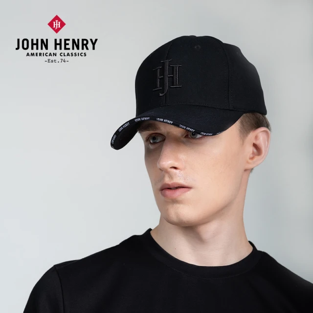 JOHN HENRY 刺繡logo帽-黑色