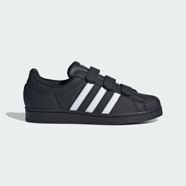 adidas 愛迪達 Superstar CF W 女 休閒鞋 運動 復古 三葉草 貝殼頭 魔鬼氈 皮革 黑白(IE2967)